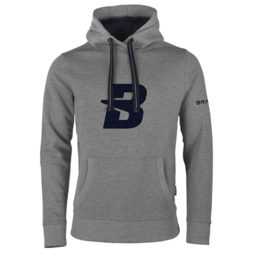 H8 Brave Hoodie Heather Grey Flock NAVY Print "B"